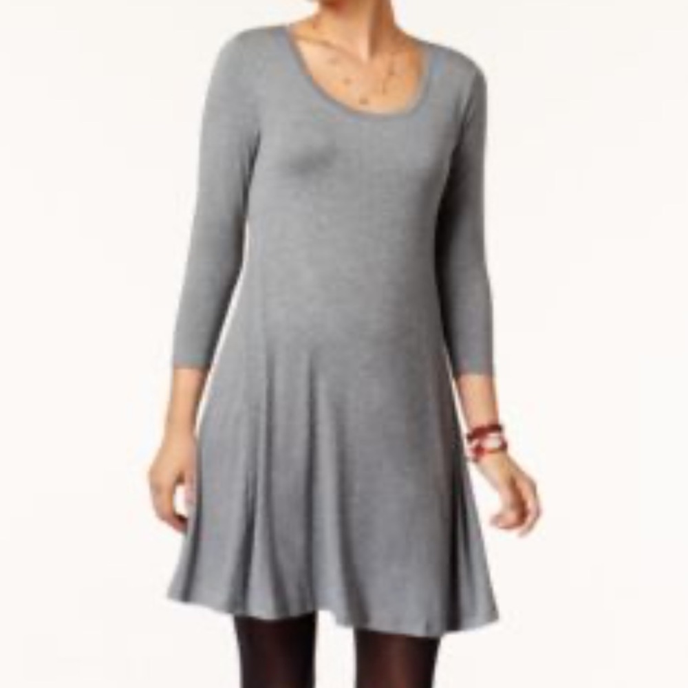 Threads 4 Thought Cotton Summer Dress, Gray 3/4 Sleeves | Size Medium